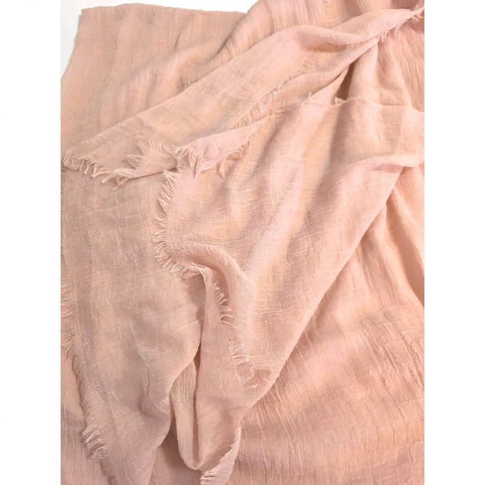 Large pink Scarf shawl Fringe Very Soft 68"x76" boho peasant gypsy feminine